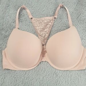 Victoria'a Secret T Shirt Push Up Full Coverage Bra 36 C Lace Razorback